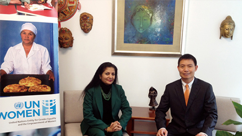 南非首位女性副总统 联合国会见欧博代理平台CEO